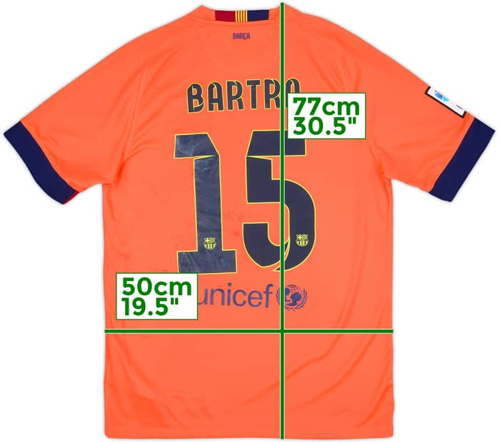 2014-15 Barcelona Away Shirt Bartra #15 - 5/10 - (M)