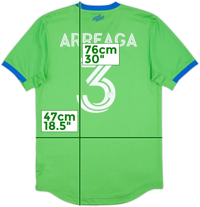 2022-23 Seattle Sounders Authentic Home Shirt Arreaga #3 - 10/10 - (S)