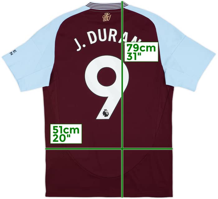 2024-25 Aston Villa Home Shirt J.Duran #9 - 10/10 - (M)