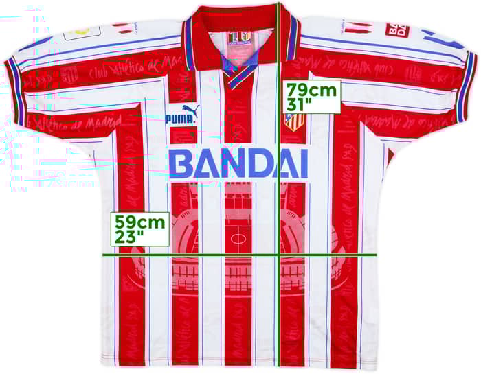1996-97 Atletico Madrid Home Shirt #9 - 5/10 - (XL)