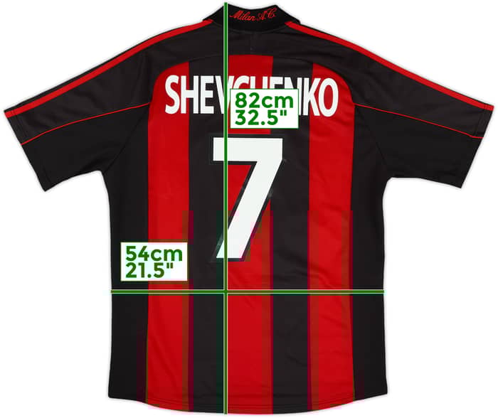 2000-02 AC Milan Home Shirt Shevchenko #7 - 8/10 - (M)