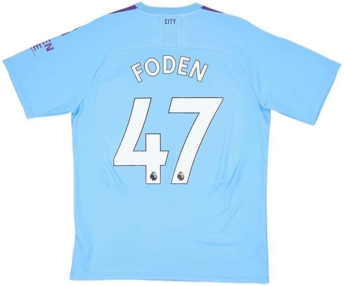 2019-20 Manchester City Home Shirt Foden #47 - 8/10 - (L)