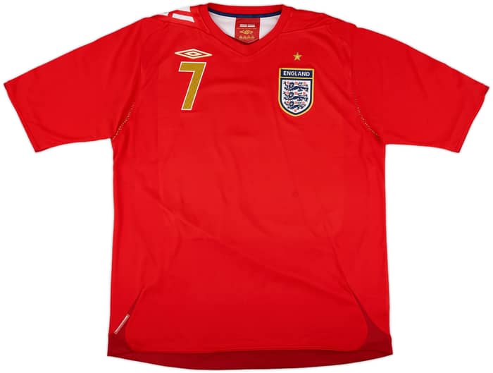 2006-08 England Away Shirt Beckham #7 - 6/10 - (XL)