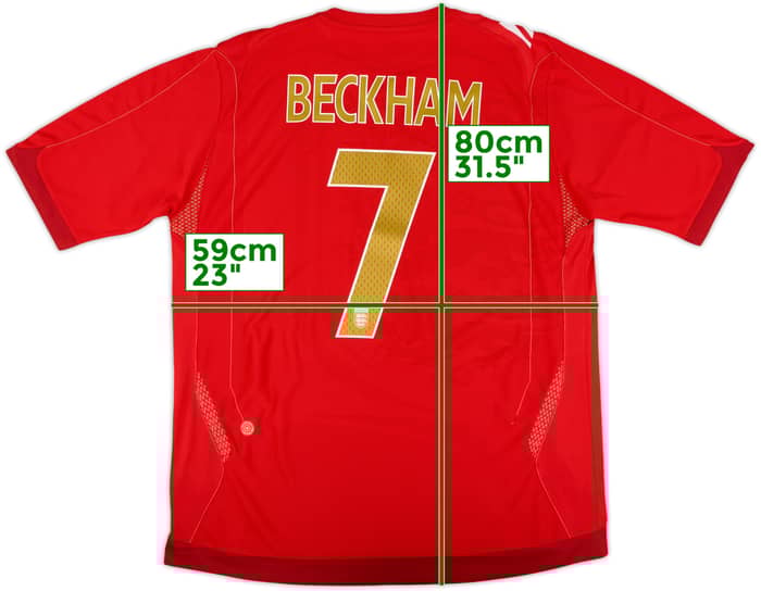 2006-08 England Away Shirt Beckham #7 - 6/10 - (XL)