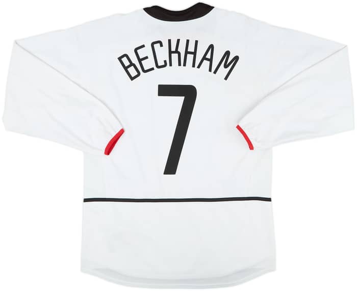 2002-03 Manchester United Away L/S Shirt Beckham #7 - 6/10 - (M)