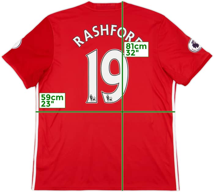 2016-17 Manchester United Home Shirt Rashford #19 - 10/10 - (XL)