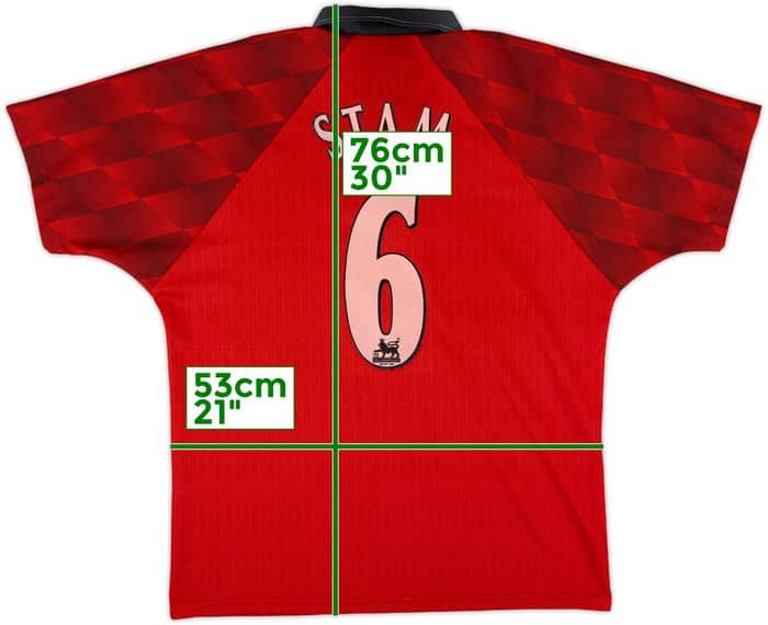 1996-98 Manchester United Home Shirt Stam #6 - 8/10 - (M)