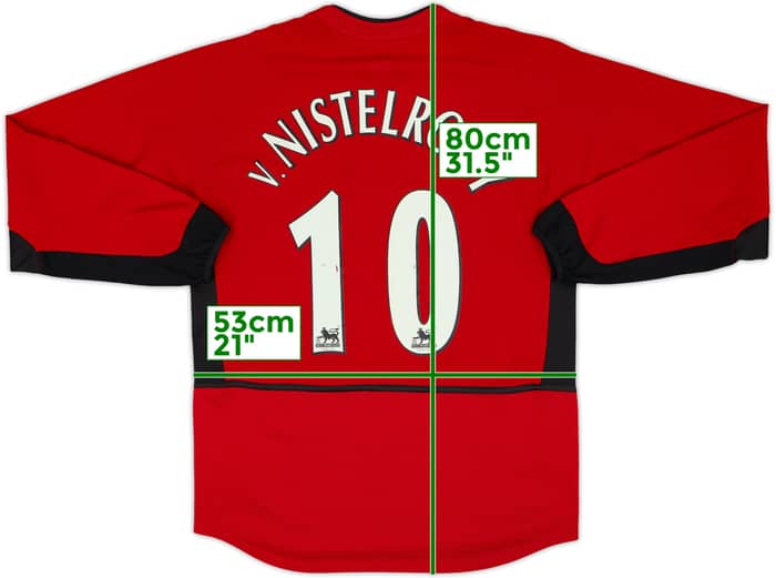2002-04 Manchester United Home L/S Shirt v.Nistelrooy #10 - 7/10 - (M)