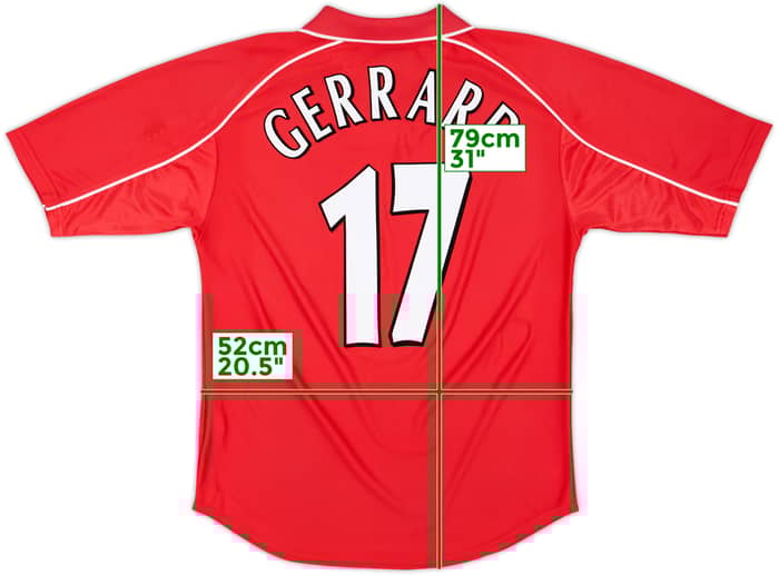 2000-02 Liverpool Home Shirt Gerrard #17 - 6/10 - (M)