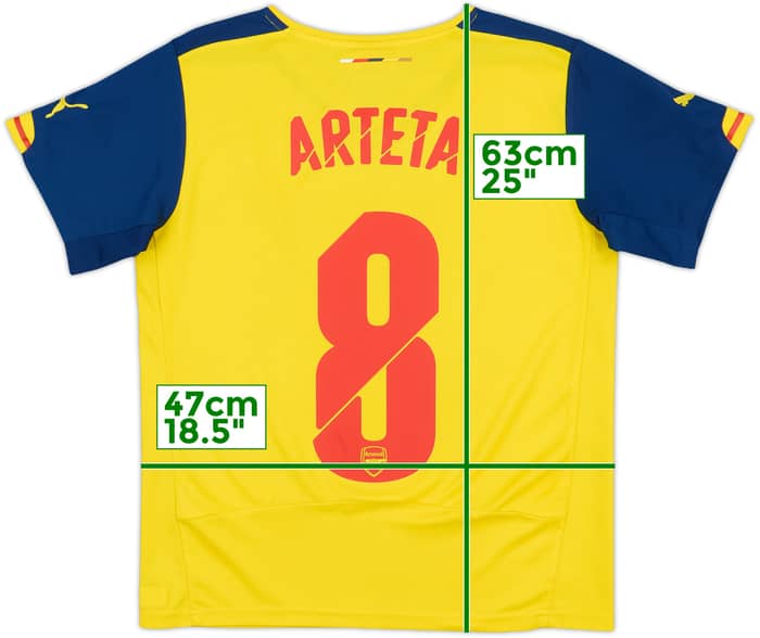 2014-15 Arsenal Away Shirt Arteta #8 - 7/10 - (L.Boys)