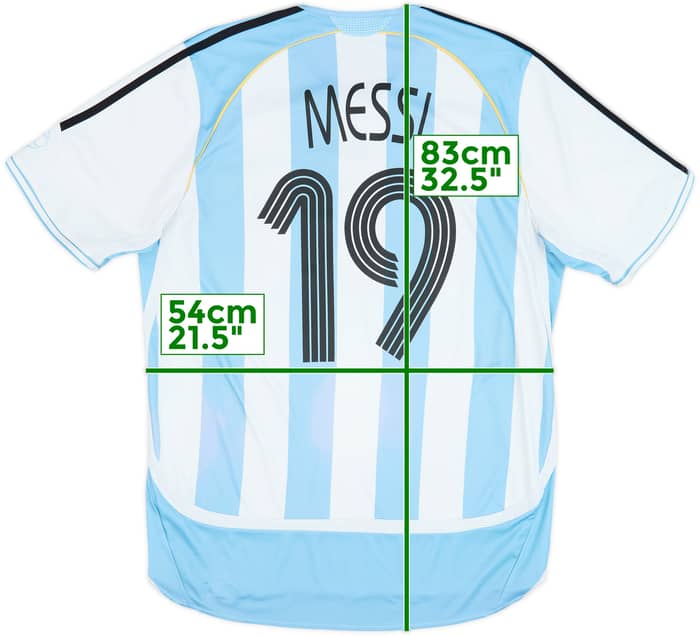 2005-07 Argentina Home Shirt Messi #19 - 9/10 - (L)