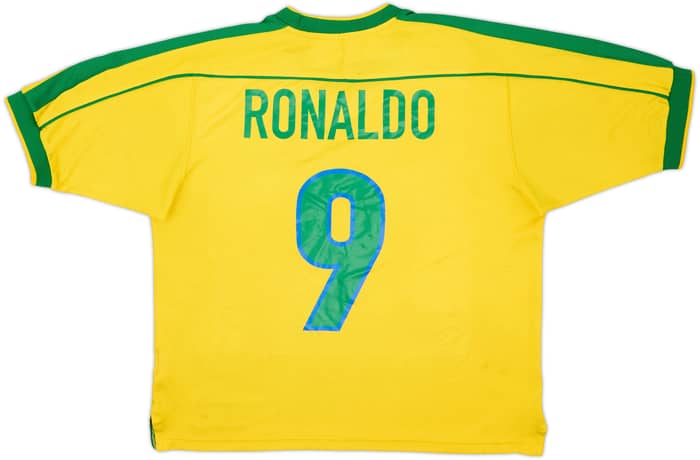 1998-00 Brazil Home Shirt Ronaldo #9 - 6/10 - (M)