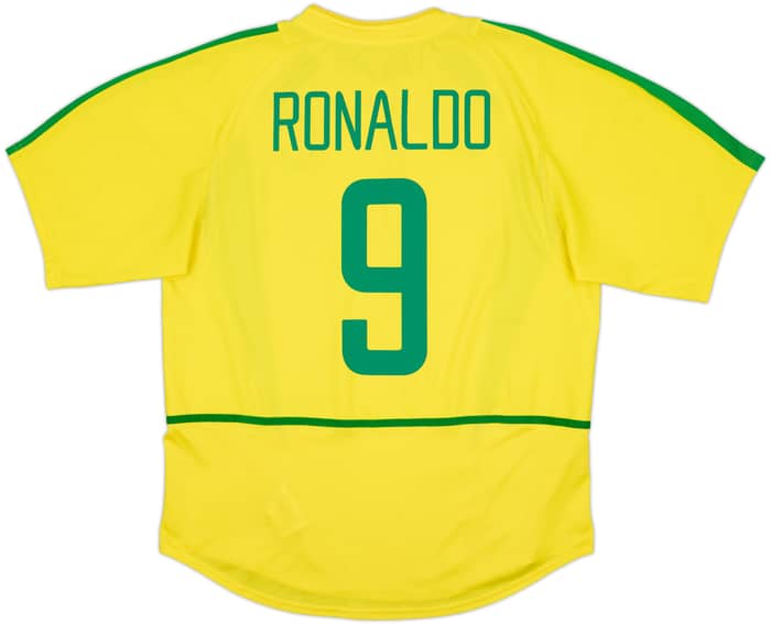 2002-04 Brazil Home Shirt Ronaldo #9 - 8/10 - (L)