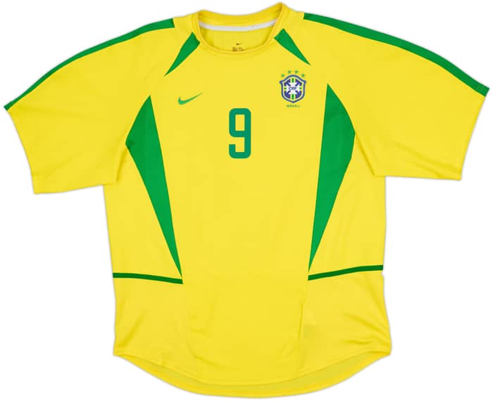 2002-04 Brazil Home Shirt Ronaldo #9 - 8/10 - (L)