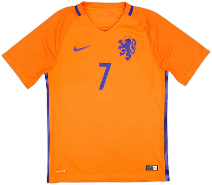 2016 Netherlands Home Shirt Memphis #7 - 8/10 - (S)