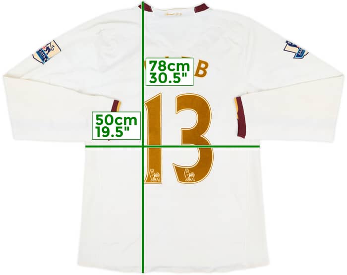 2007-08 Arsenal Player Issue Away L/S Shirt Hleb #13 - 7/10 - (L)