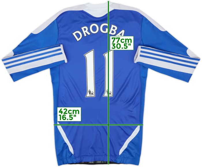 2011-12 Chelsea TechFit Player Issue Home L/S Shirt Drogba #11 - 6/10 - (M)