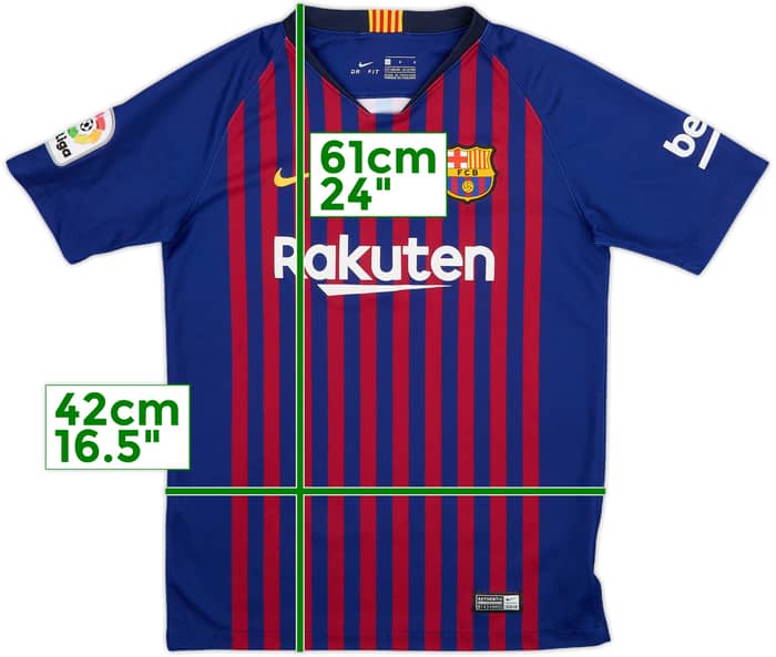 2018-19 Barcelona Home Shirt - 8/10 - (L.Boys)