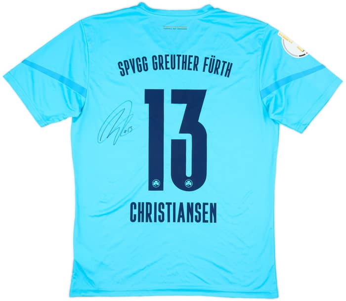 2021-22 Greuther Furth Match Issue Signed DFB-Pokal Third Shirt Christiansen #13