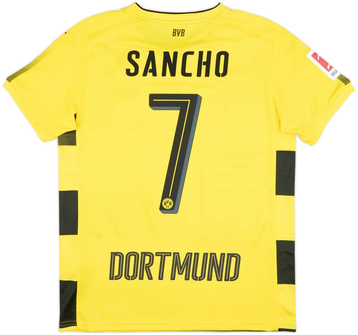 2017-18 Borussia Dortmund Home Shirt Sancho #7 - 9/10 - (XL.Boys)