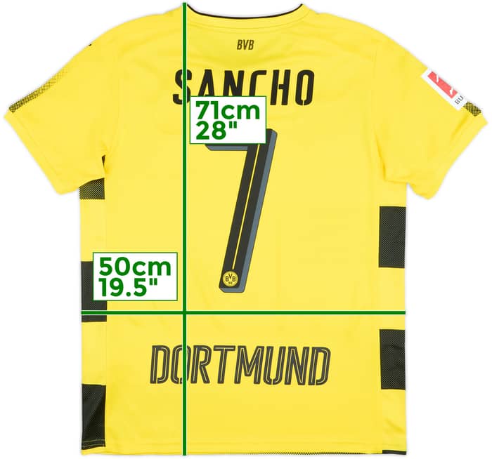 2017-18 Borussia Dortmund Home Shirt Sancho #7 - 9/10 - (XL.Boys)
