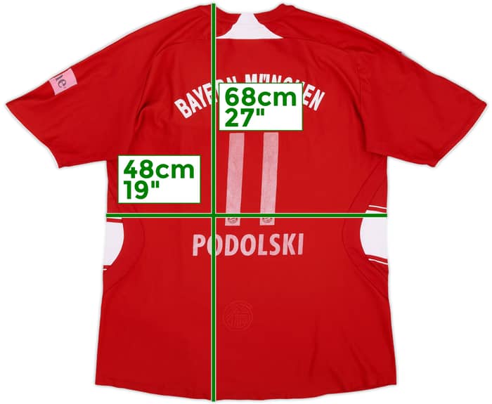 2007-08 Bayern Munich Home Shirt Podolski #11 - 4/10 - (S)