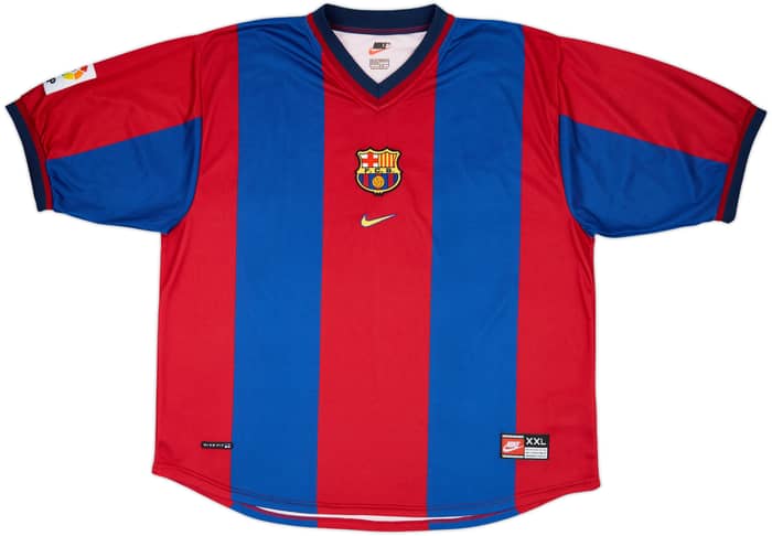 1998-00 Barcelona Home Shirt Rivaldo #11 - 8/10 - (XXL)
