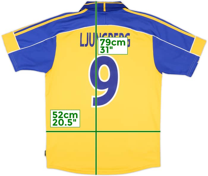 2000-02 Sweden Home Shirt Ljungberg #9 - 8/10 - (M)