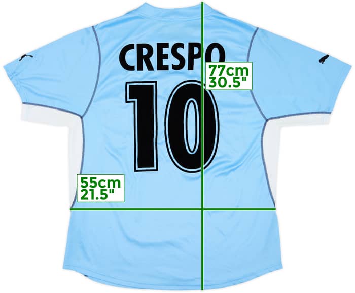 2001-02 Lazio Home Shirt Crespo #10 - 7/10 - (XXL)