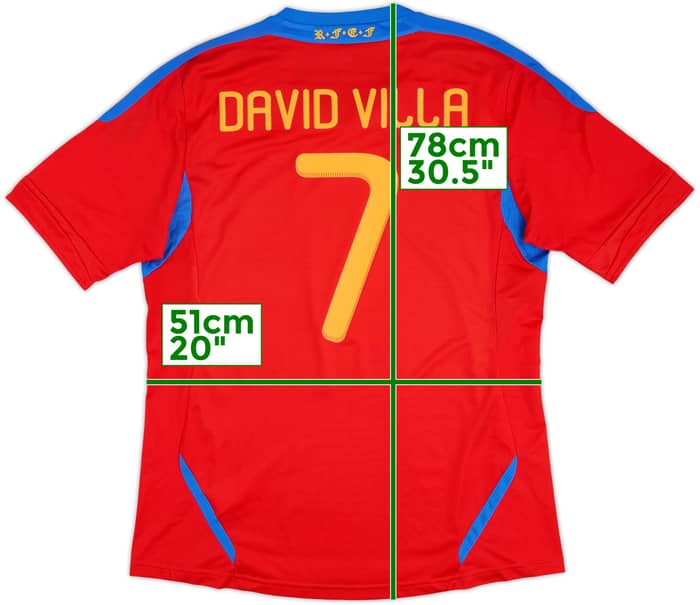2010-11 España Local Camiseta David Villa #7 - 7/10 - (L)