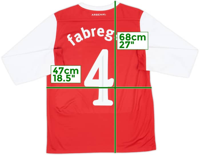 2010-11 Arsenal Home L/S Shirt Fabregas #4 - 6/10 - (XL.Boys)