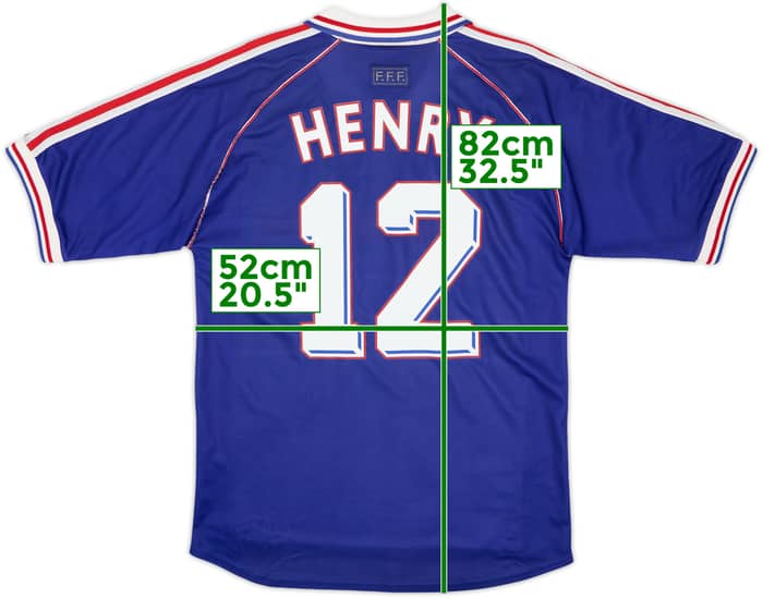 Camiseta de local de Francia 1998-00 Henry #12 - 5/10 - (XL)