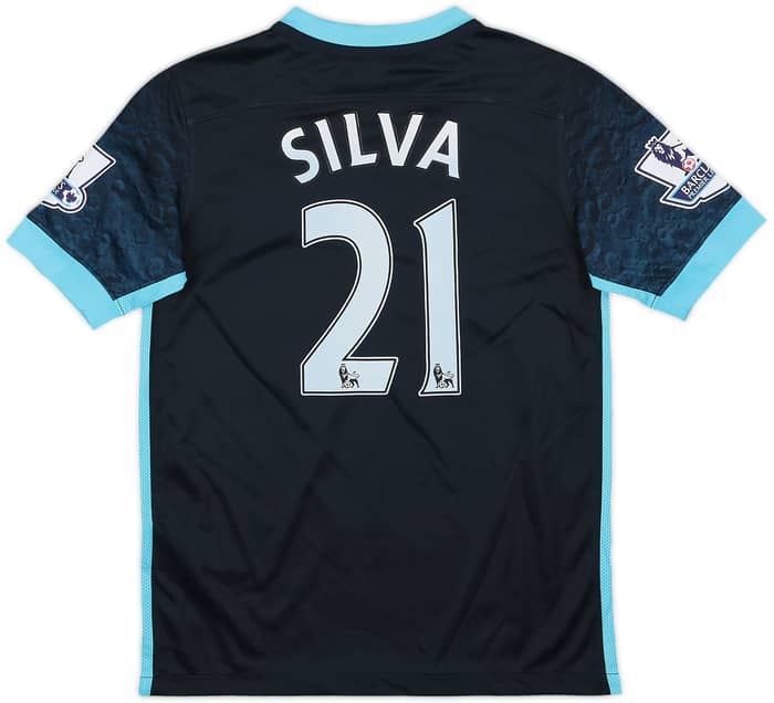 2015-16 Manchester City Away Shirt Silva #21 - 8/10 - (S.Boys)