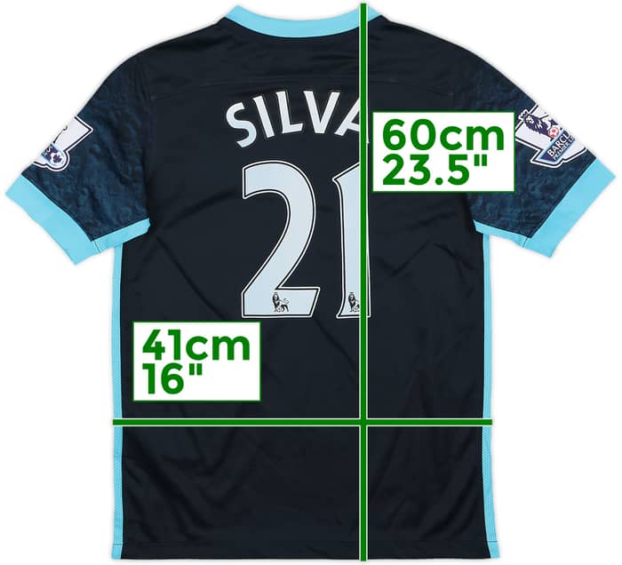 2015-16 Manchester City Away Shirt Silva #21 - 8/10 - (S.Boys)