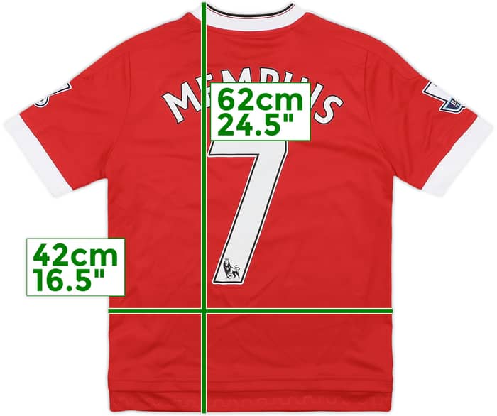 2015-16 Manchester United Home Shirt Memphis #7 - 8/10 - (M.Boys)