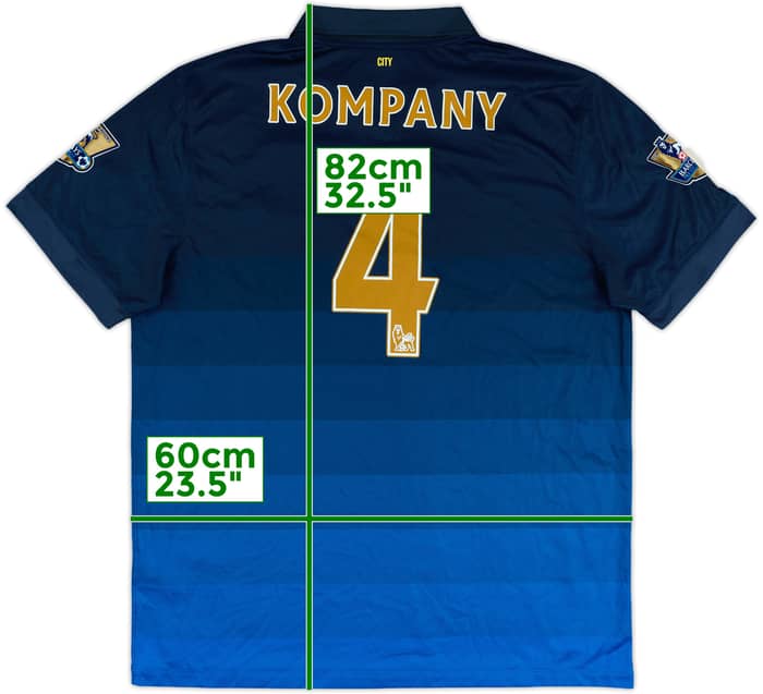 2014-15 Manchester City Away Shirt Kompany #4 - 7/10 - (XL)