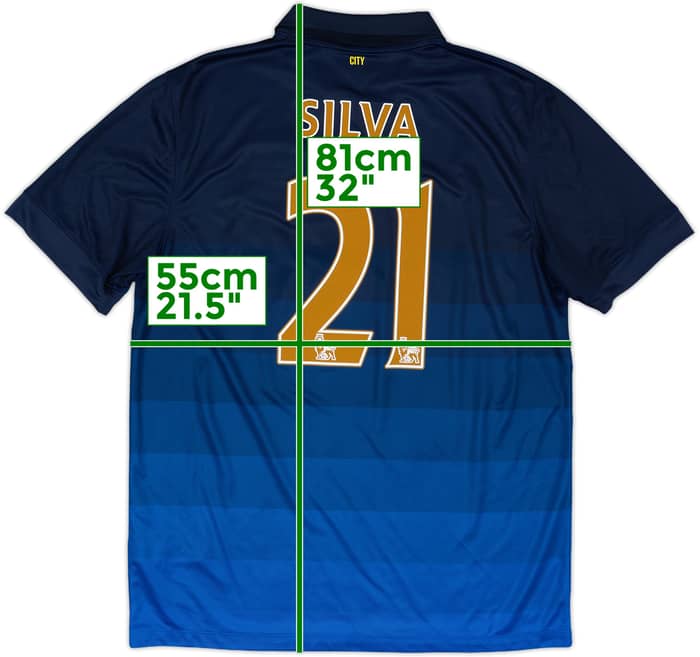 2014-15 Manchester City Away Shirt Silva #21 - 10/10 - (L)