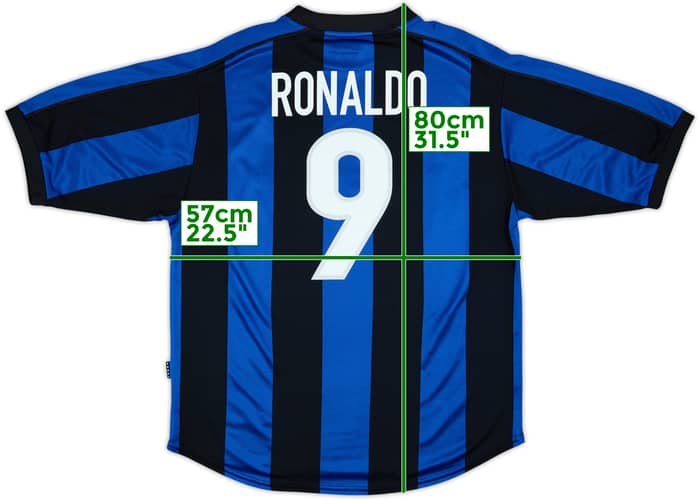 1999-00 Inter Milan Camiseta Local Ronaldo #9 - 9/10 - (L)