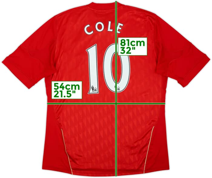 2010-12 Liverpool Home Shirt Cole #10 - 6/10 - (L)