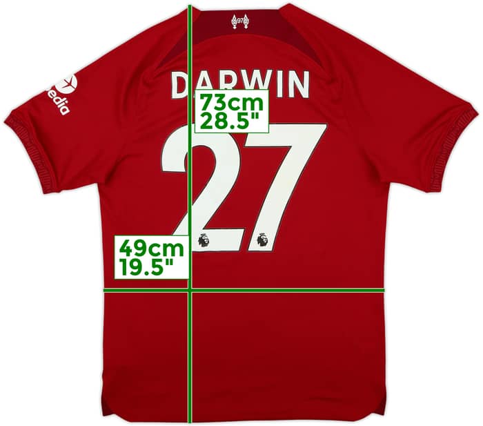 2022-23 Liverpool Home Shirt Darwin #27 - 7/10 - (M)