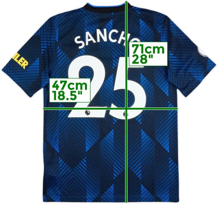 2021-22 Manchester United Third Shirt Sancho #25 - 9/10 - (XL.Boys)