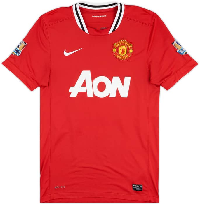 2011-12 Manchester United Home Shirt J.S.Park #13 - 6/10 - (S)
