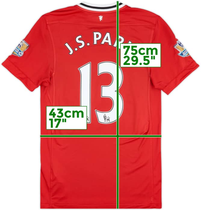 2011-12 Manchester United Home Shirt J.S.Park #13 - 6/10 - (S)