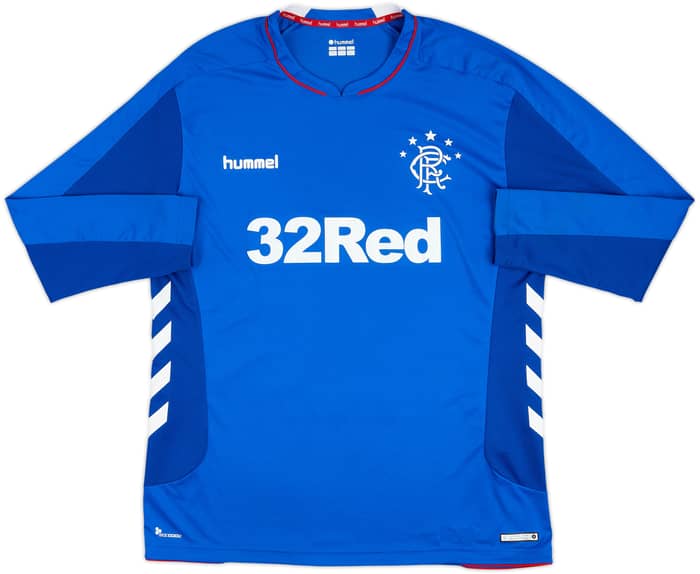 2018-19 Rangers Home L/S Shirt - 7/10 - (L)