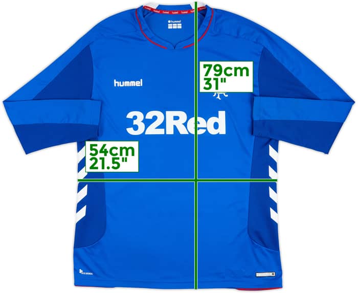 2018-19 Rangers Home L/S Shirt - 7/10 - (L)