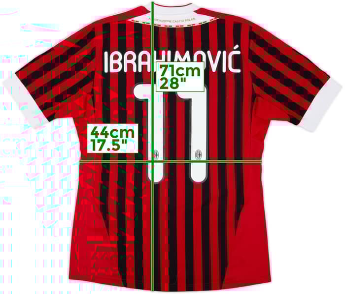 2011-12 AC Milan Home Shirt Ibrahimovic #11 - 10/10 - (S)