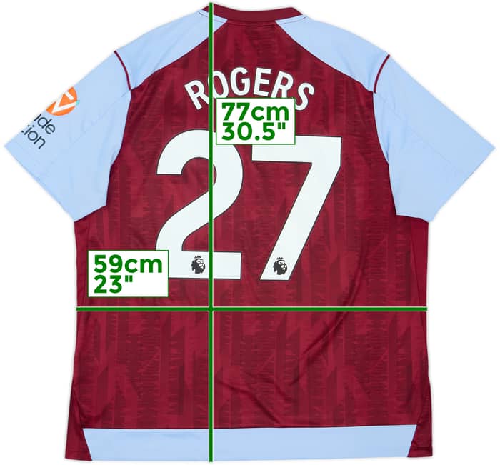 2023-24 Aston Villa Home Shirt Rogers #27 - 6/10 - (XXL)