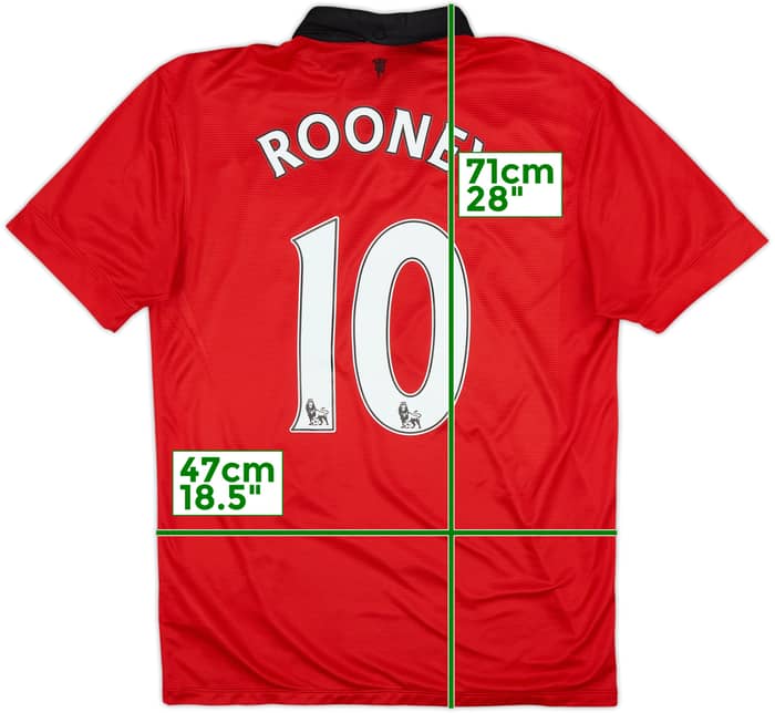 2013-14 Manchester United Home Shirt Rooney #10 - 6/10 - (M)