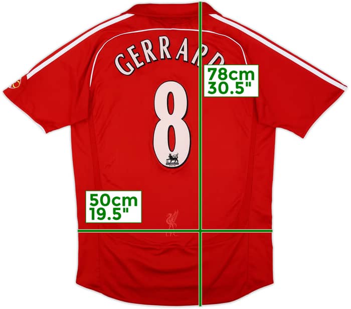 2006-08 Liverpool Home Shirt Gerrard #8 - 7/10 - (M)