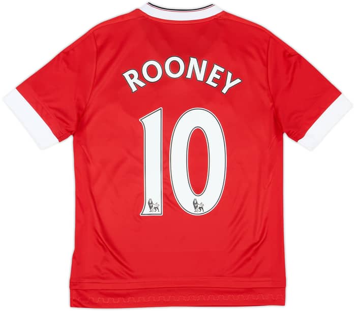 2015-16 Manchester United Home Shirt Rooney #10 - 8/10 - (L.Boys)